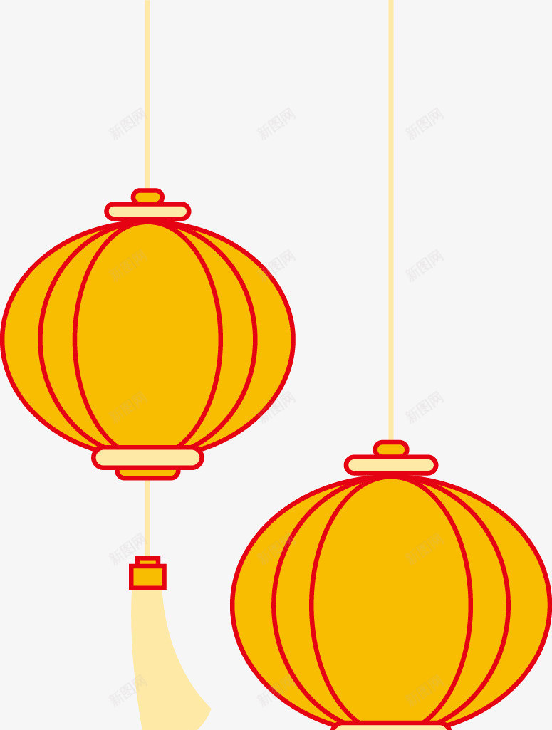 中国灯笼矢量图ai免抠素材_88icon https://88icon.com 中国元素 扁平 灯笼 节日素材 矢量图