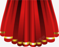 卡通红色丝绸长裙素材
