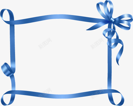 蓝色精美丝带礼盒包装png免抠素材_88icon https://88icon.com 丝带 包装 礼盒 精美 蓝色