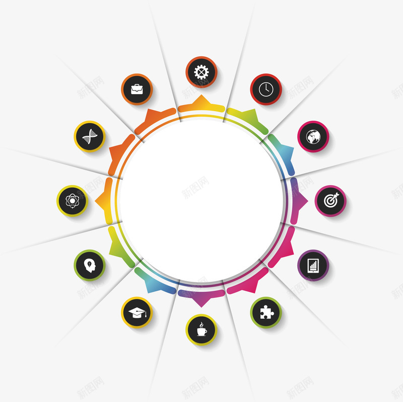 多彩简约圆圈边框纹理矢量图ai免抠素材_88icon https://88icon.com 免抠PNG 圆圈 多彩 简约 边框纹理 矢量图