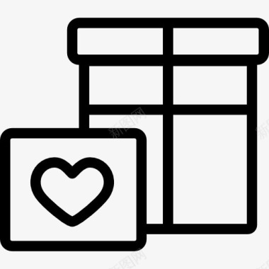 西饼礼盒大礼盒礼品与心脏图标图标