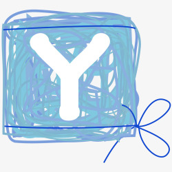蓝色手绘圆圈字母Y素材