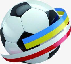 环绕彩带的足球欧洲杯素材