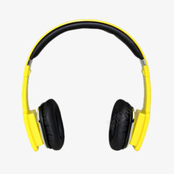 黄色耳麦式蓝牙运动耳机素材
