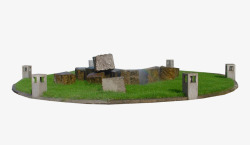 祭坛石头围绕着草地高清图片