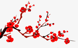新年红色梅花装饰素材