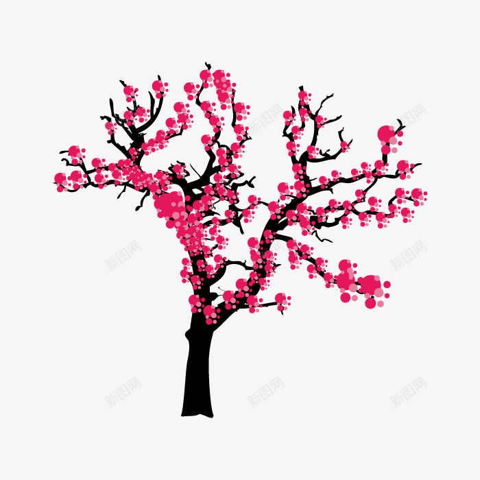 水墨梅花png免抠素材_88icon https://88icon.com 中国风 传统元素 梅花树 水墨梅花 水墨画