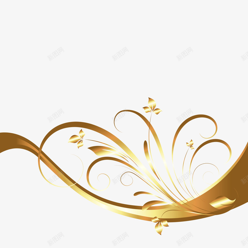 抽象的黄金奢华背景png免抠素材_88icon https://88icon.com 奢华图案 抽象 植物图案 背景 装饰图案 金色