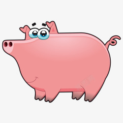 卡通粉红色小猪矢量图素材