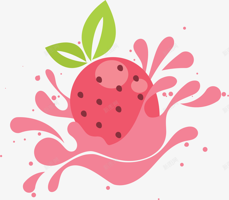 粉红可爱草莓果汁矢量图ai免抠素材_88icon https://88icon.com 夏日果汁 果汁 矢量png 粉色果汁 草莓 草莓果汁 矢量图