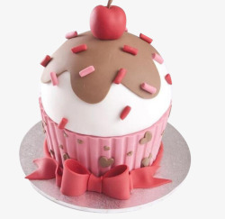 甜品盘粉红苹果蛋糕高清图片