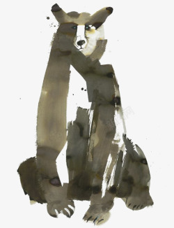 抽象狗熊水彩抽象熊高清图片