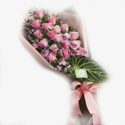 一束粉红玫瑰花装饰素材