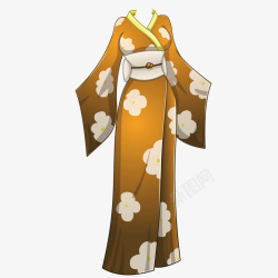 黄色质感日本和服素材
