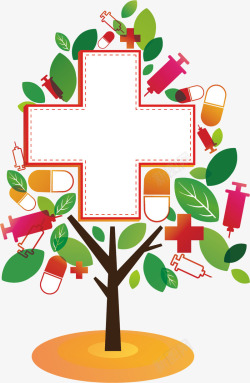 抽象红十字医疗树素材