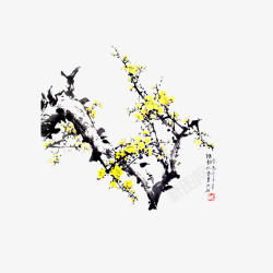 古风装饰画水墨梅花高清图片