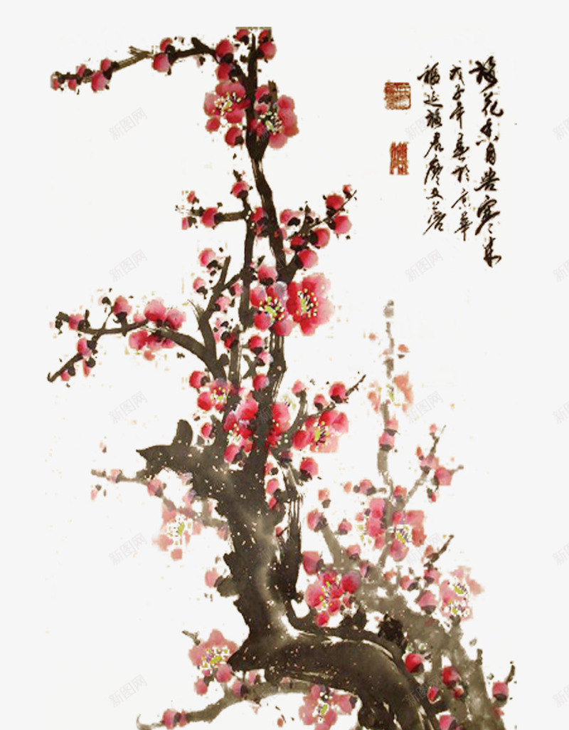 国画梅花png免抠素材_88icon https://88icon.com 中国画 国画 国画元素 国画素材 国画花卉