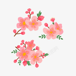 腊梅花图水墨粉色腊梅花朵矢量图高清图片