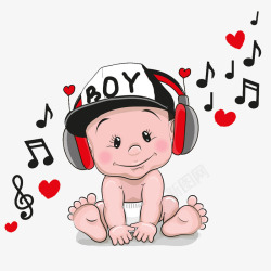 听音乐的宝宝素材