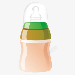 婴儿粉红奶瓶卡通矢量图素材