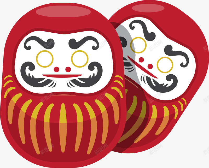 日本饰品矢量图ai免抠素材_88icon https://88icon.com 日本 日本小人 玩偶 矢量图 饰品