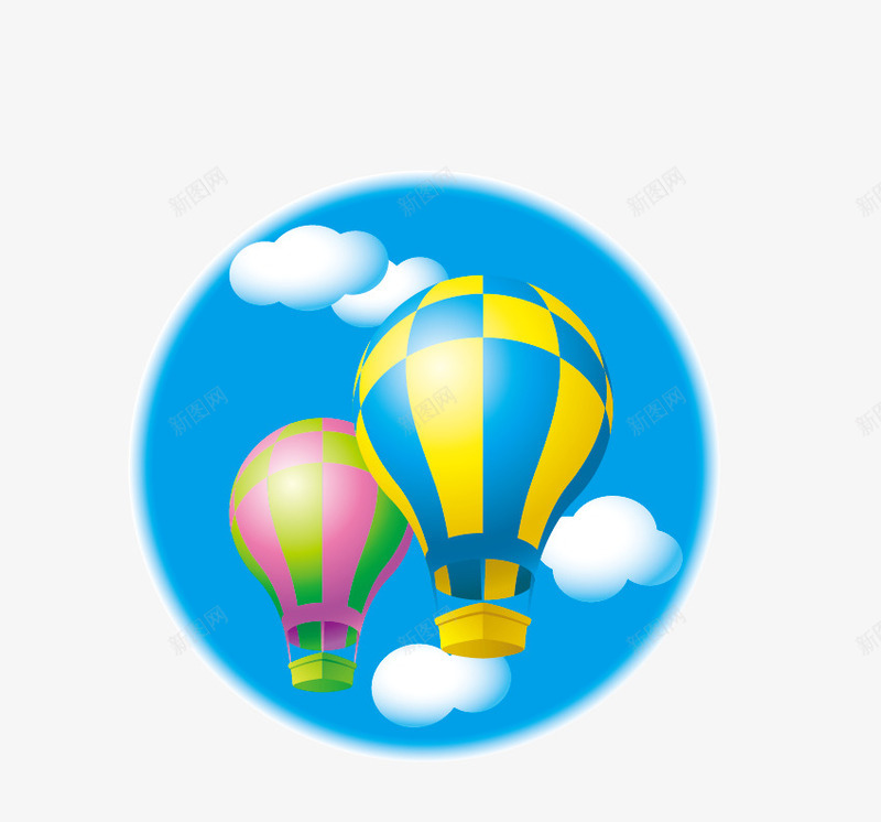 蓝色天空png免抠素材_88icon https://88icon.com 大气球 天空 天空图片 天空蓝色 热气球 矢量气球 蓝色 运动