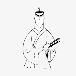 手绘日本武士素材