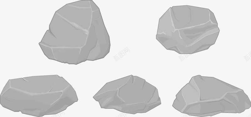 灰色石块png免抠素材_88icon https://88icon.com 创意石头图案 手绘石头矢量图 矢量石头 石头