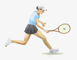 运动员打网球插画素材