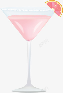 淡粉色夏日西柚果汁矢量图素材