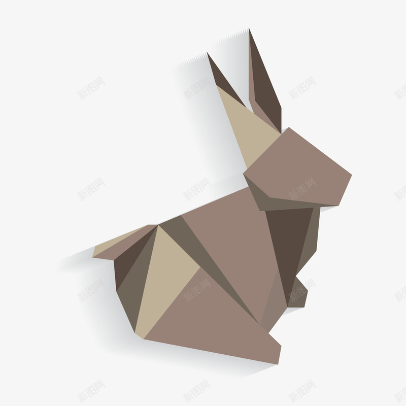 创意折纸动物矢量图ai免抠素材_88icon https://88icon.com 个性 兔子 创意 动物 折纸 抽象 矢量图