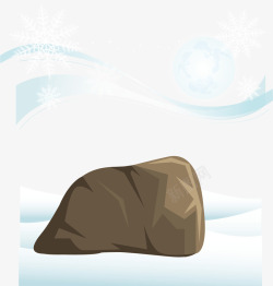 冬季雪花石头矢量图素材