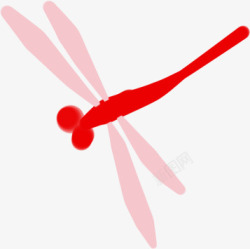 手绘粉红色夏季蜻蜓素材