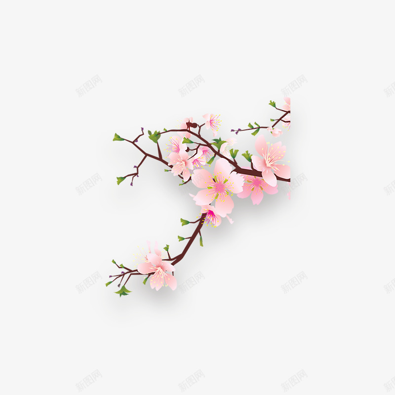 红色梅花植物自然png免抠素材_88icon https://88icon.com 中国 传统 卡通 梅花 植物 环境 红色 自然 阴影