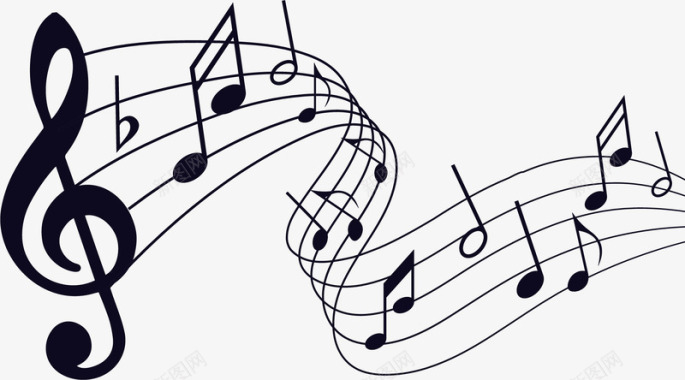 音乐符号点缀飘逸的音乐符矢量图图标图标