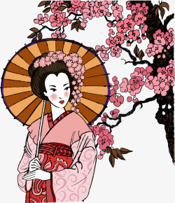 撑伞日本女性素材