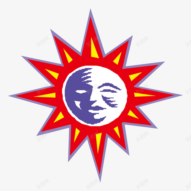 卡通抽象人脸红太阳png免抠素材_88icon https://88icon.com 人 卡通 太阳 抽象 脸红