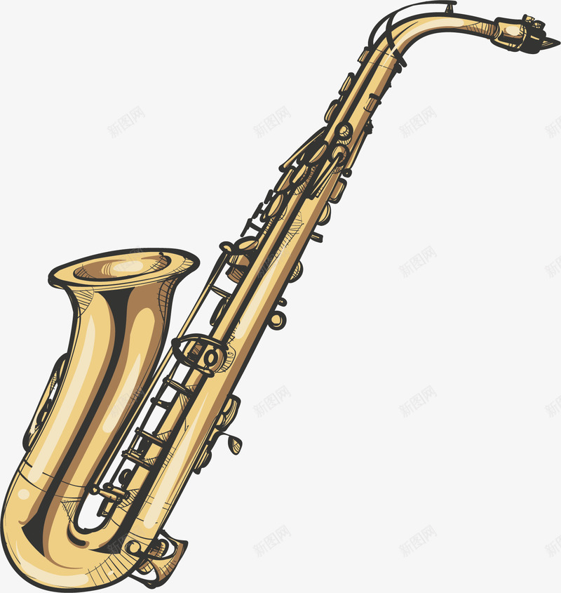 手绘风爵士萨克斯矢量图ai免抠素材_88icon https://88icon.com 手绘萨克斯 爵士 爵士乐器 爵士音乐节 矢量png 矢量图 萨克斯 音乐节