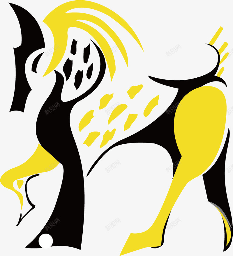 十二生肖抽象png免抠素材_88icon https://88icon.com 创意 动物 十二生肖 午马 卡通 抽象 生肖 色彩 花纹 设计 马