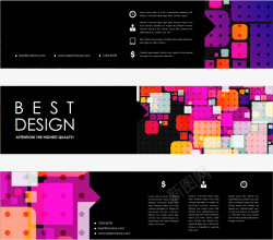黑色抽象横幅矢量图素材