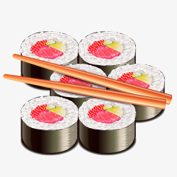 卡通寿司日本美食素材