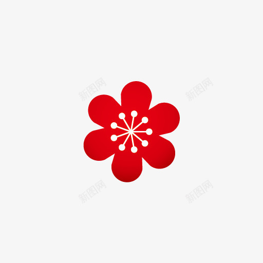 梅花红色梅花剪纸梅花png免抠素材_88icon https://88icon.com 剪纸 梅花 红色