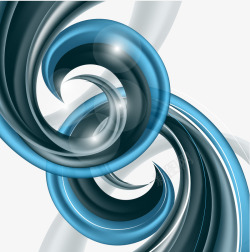 抽象蓝色螺旋线矢量图素材