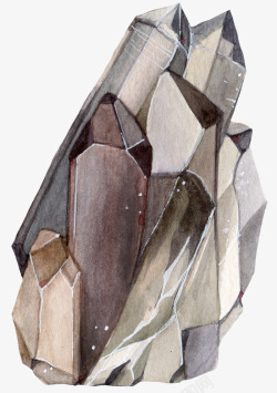 手绘棕色的石头图素材