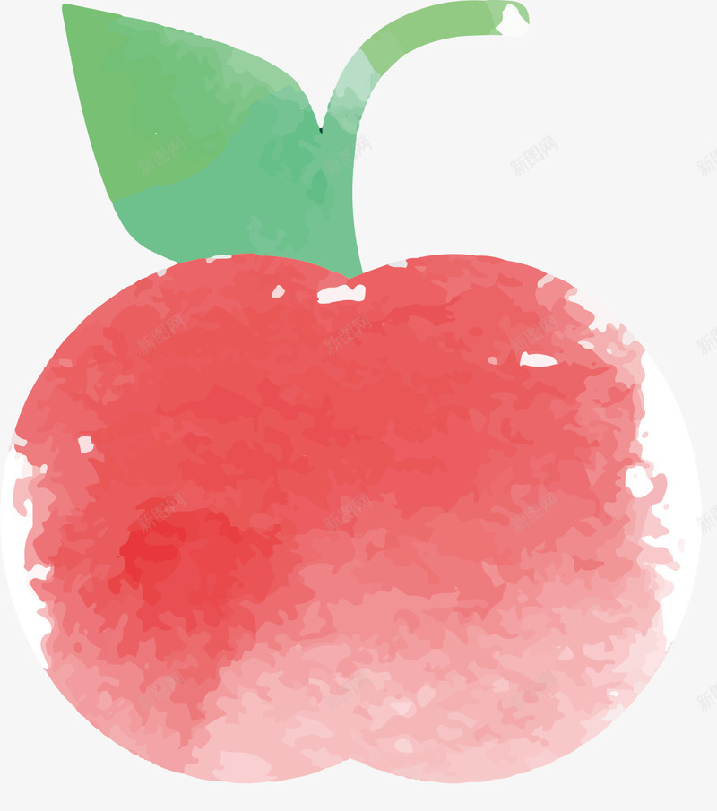 粉红色卡通苹果矢量图eps免抠素材_88icon https://88icon.com 卡通水果 手绘水果 水彩手绘水果 水彩风格 水果 矢量水果 粉红色苹果 矢量图