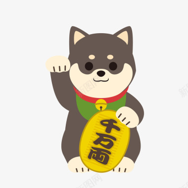 日本财犬招财可爱玩偶标免矢量图图标图标