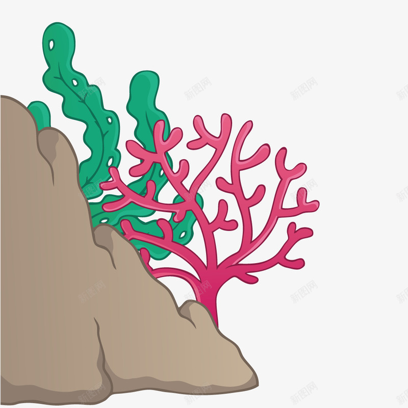 扁平灰色石头海洋珊瑚植物png免抠素材_88icon https://88icon.com 扁平 植物 海洋 灰色石头 珊瑚