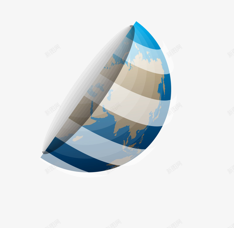 创意地球半球png免抠素材_88icon https://88icon.com 创意地球 地球半球 大洲 水彩 白色条幅 蓝色地球