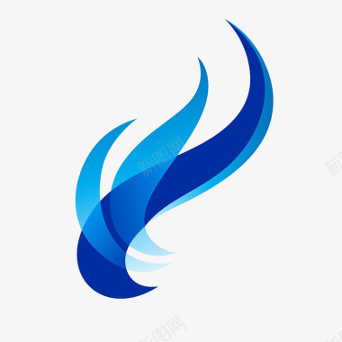 动感水流免抠蓝色动感logo图标图标