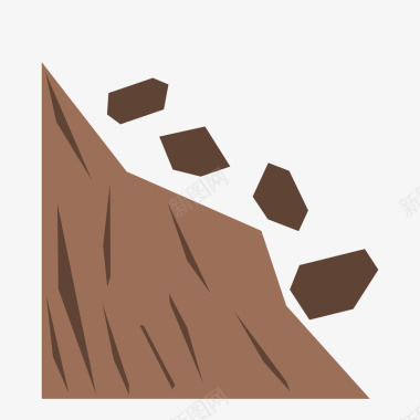 棕色图案棕色山坡滑落图标矢量图图标